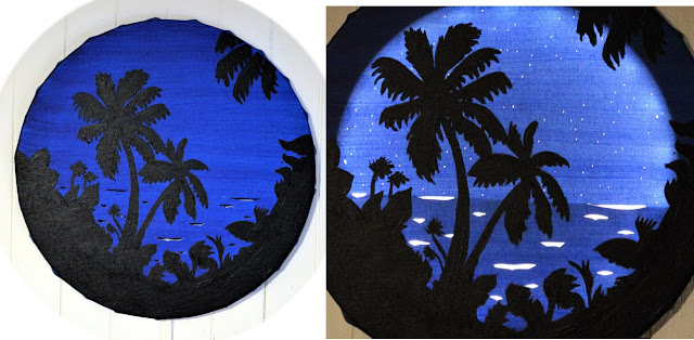 tableau lumineux palmier et océan tableau a led paysage