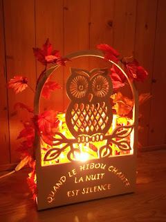 lampe de chevet en bois découpé lampes en bois motif chouette