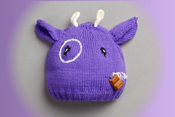 bonnet tête de vache pour bébé, couleur violet bonnet violet tête de vache pour enfant