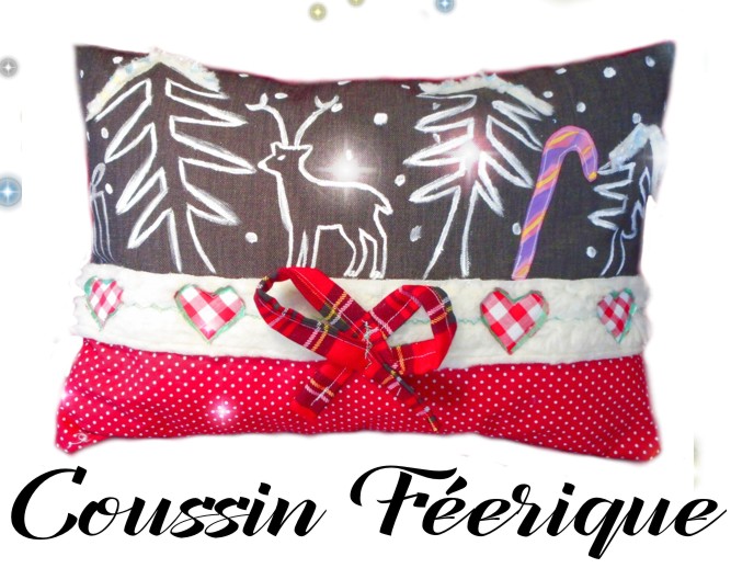 joli coussin de noel avec cerf coussin motif noel