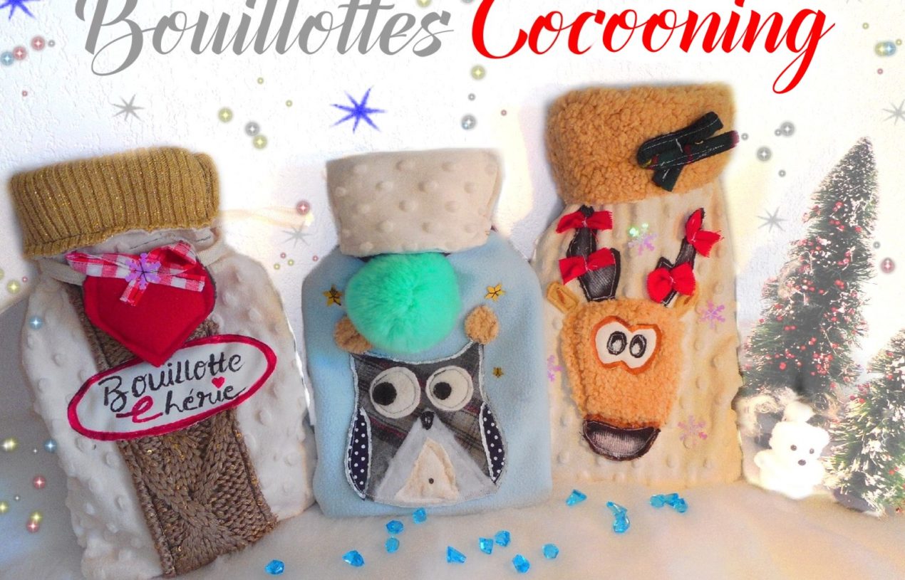 Jolies bouillottes à eau avec housse originale cocooning