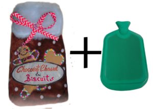 bouillotte toute douce de noel avec motif pain d'épice