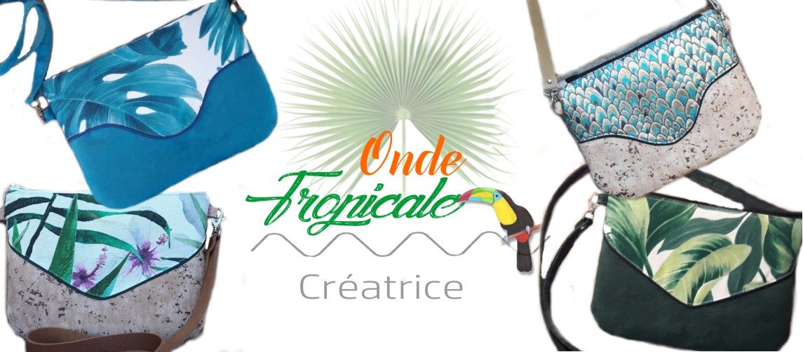 Accessoires sac à main style tropical, créatrice Onde tropicale