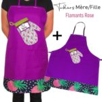 lot tablier mère fille avec prénoms