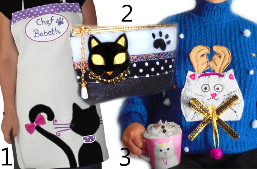 cadeau femme avec tête de chat